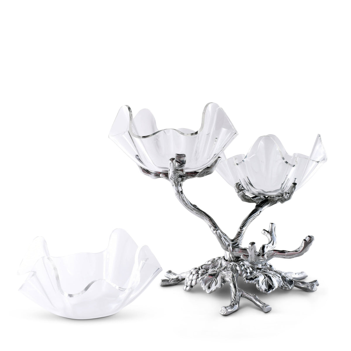 Arthur Court Grape Grape Acrylic Bowls 3-Tiered Stand