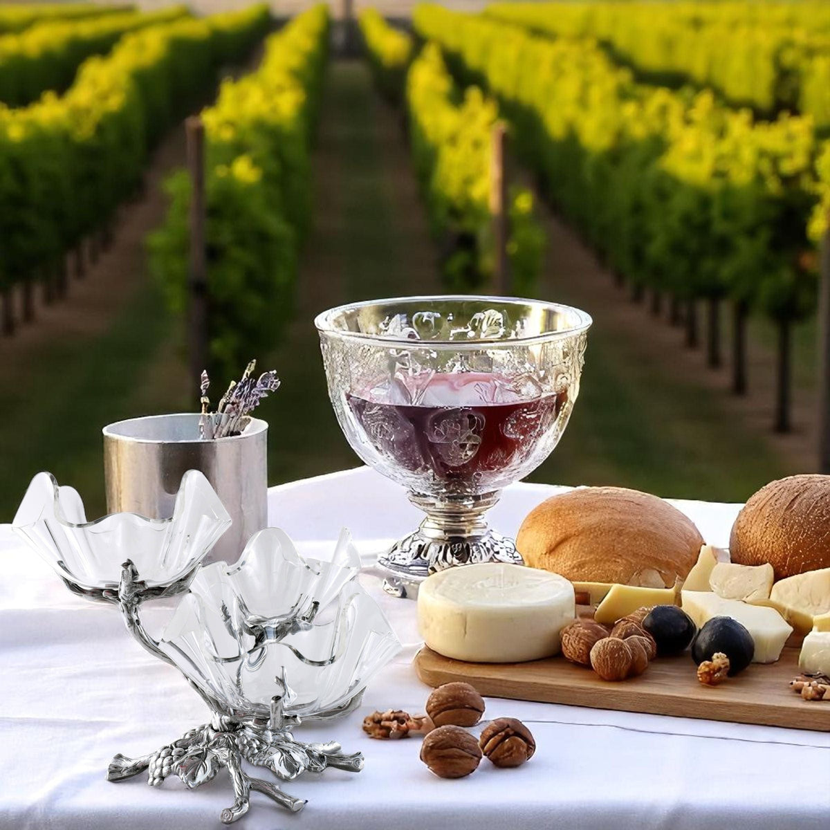 Arthur Court Grape Grape Acrylic Bowls 3-Tiered Stand