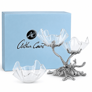 Arthur Court Grape Grape Acrylic Bowls 3-Tiered Stand