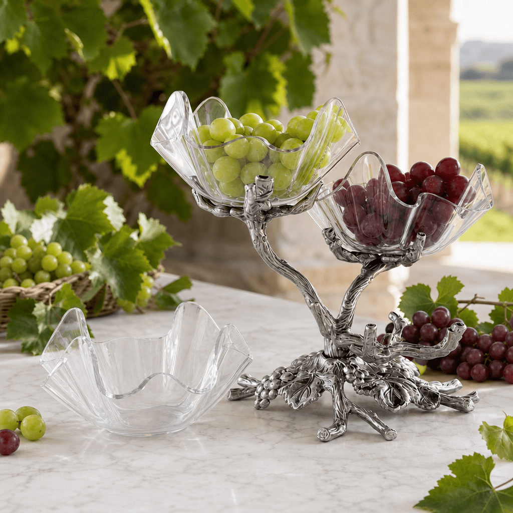 Arthur Court Grape Grape Acrylic Bowls 3-Tiered Stand