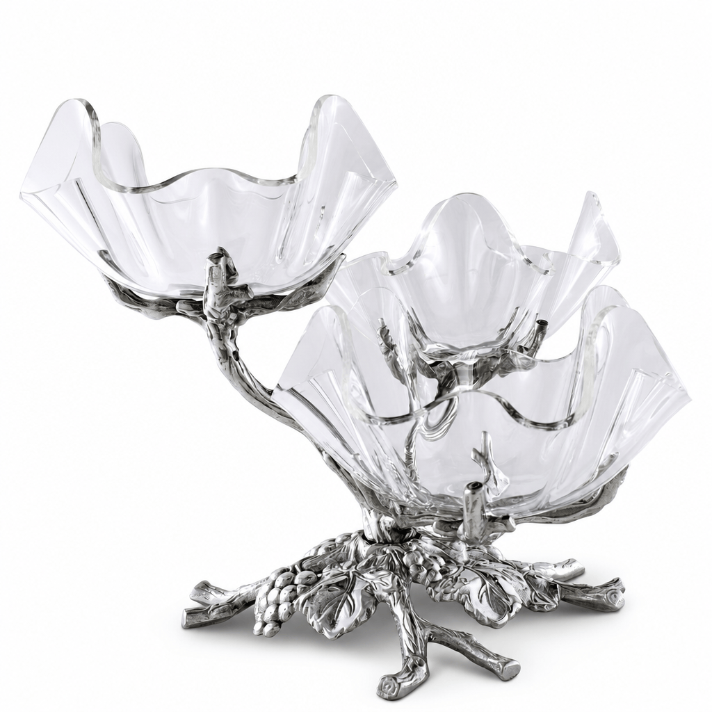 Arthur Court Grape Grape Acrylic Bowls 3-Tiered Stand