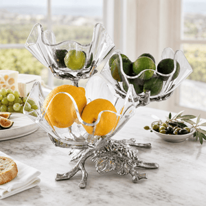 Arthur Court Grape Grape Acrylic Bowls 3-Tiered Stand
