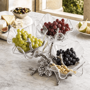 Arthur Court Grape Grape Acrylic Bowls 3-Tiered Stand