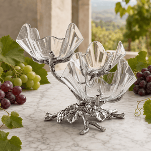 Arthur Court Grape Grape Acrylic Bowls 3-Tiered Stand