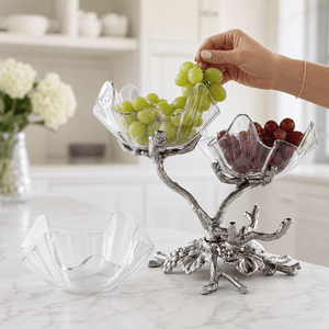 Arthur Court Grape Grape Acrylic Bowls 3-Tiered Stand