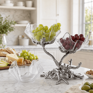 Arthur Court Grape Grape Acrylic Bowls 3-Tiered Stand