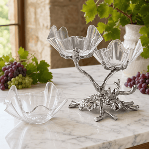 Arthur Court Grape Grape Acrylic Bowls 3-Tiered Stand