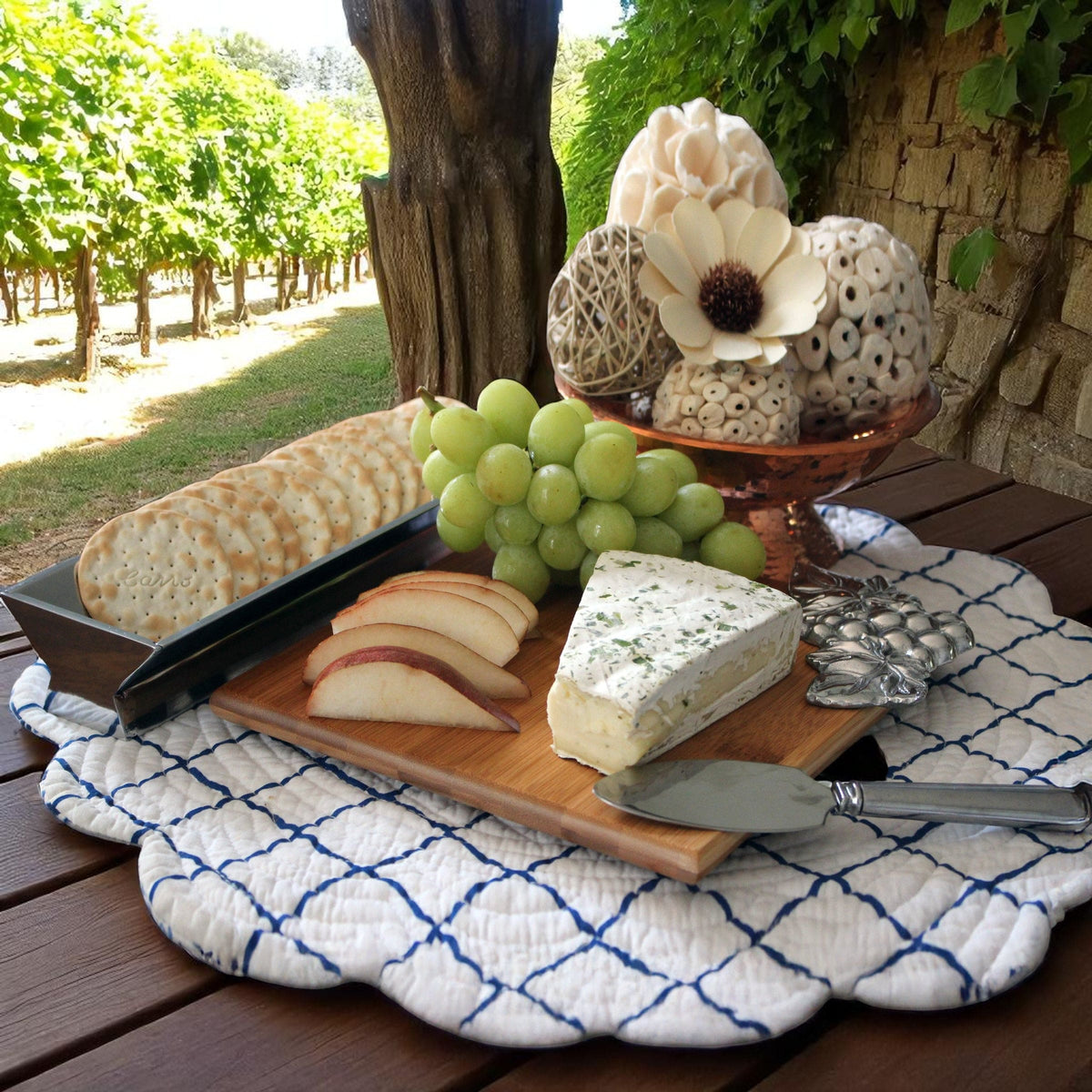 Arthur Court Grape Grape Bamboo Cheese Set
