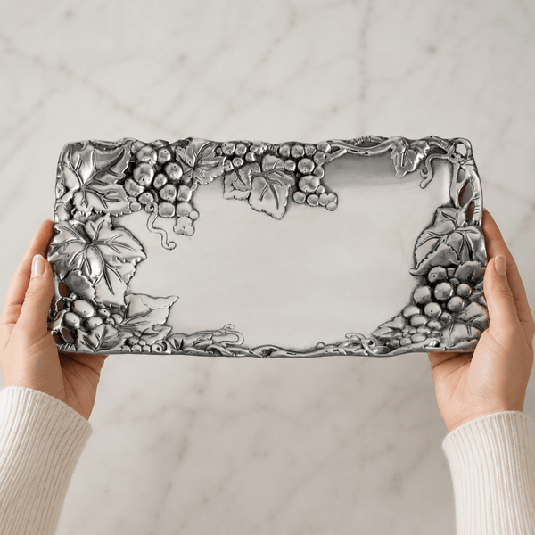 Arthur Court's Grape Bread Tray 6x12: Aluminium Craftsmanship for