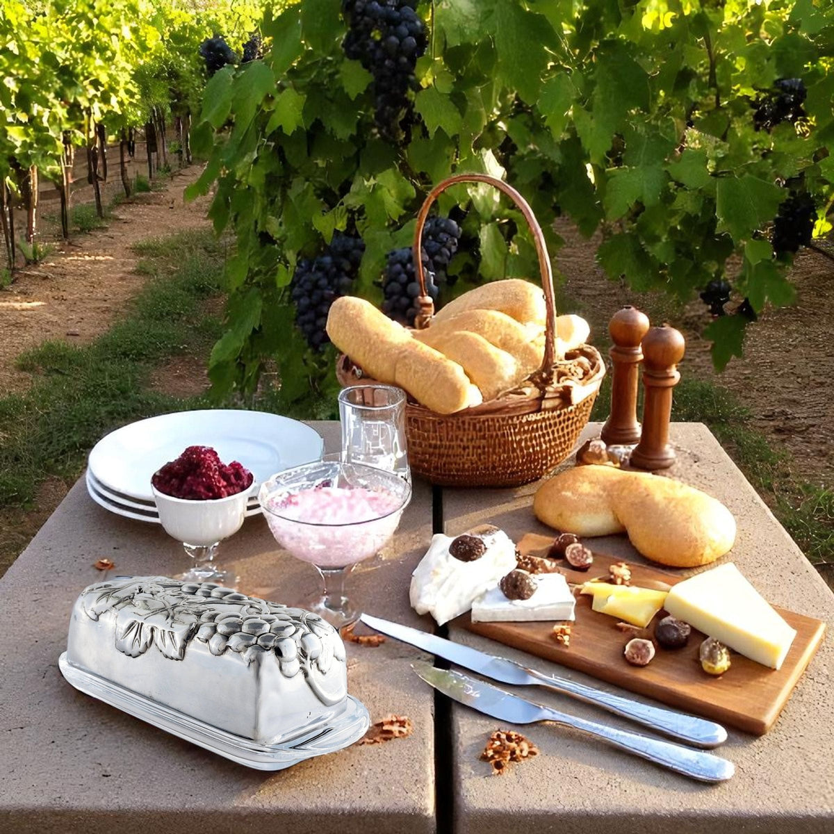 Arthur Court Grape Grape Butter Dish