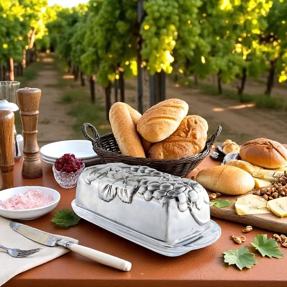 Arthur Court Grape Grape Butter Dish