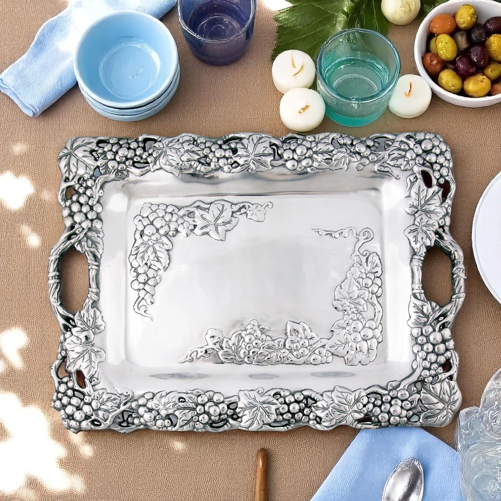 Arthur Court Grape Grape Clutch Tray