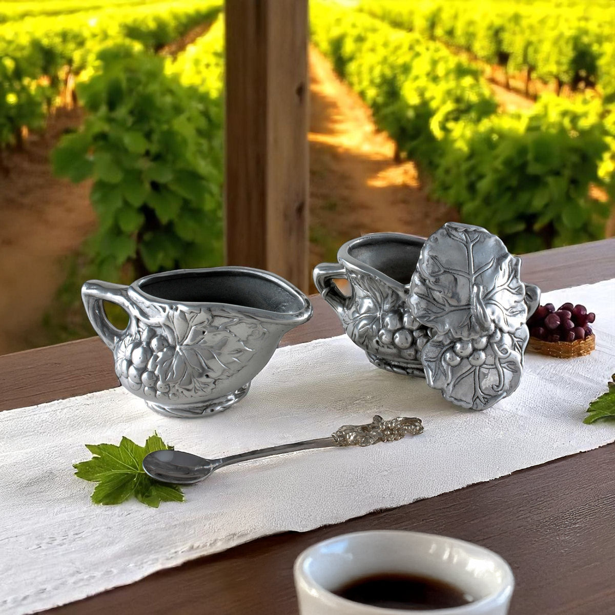 Arthur Court Grape Grape Creamer Set
