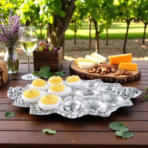 Arthur Court's Aluminum Grape Deviled Egg Holder Perfect for