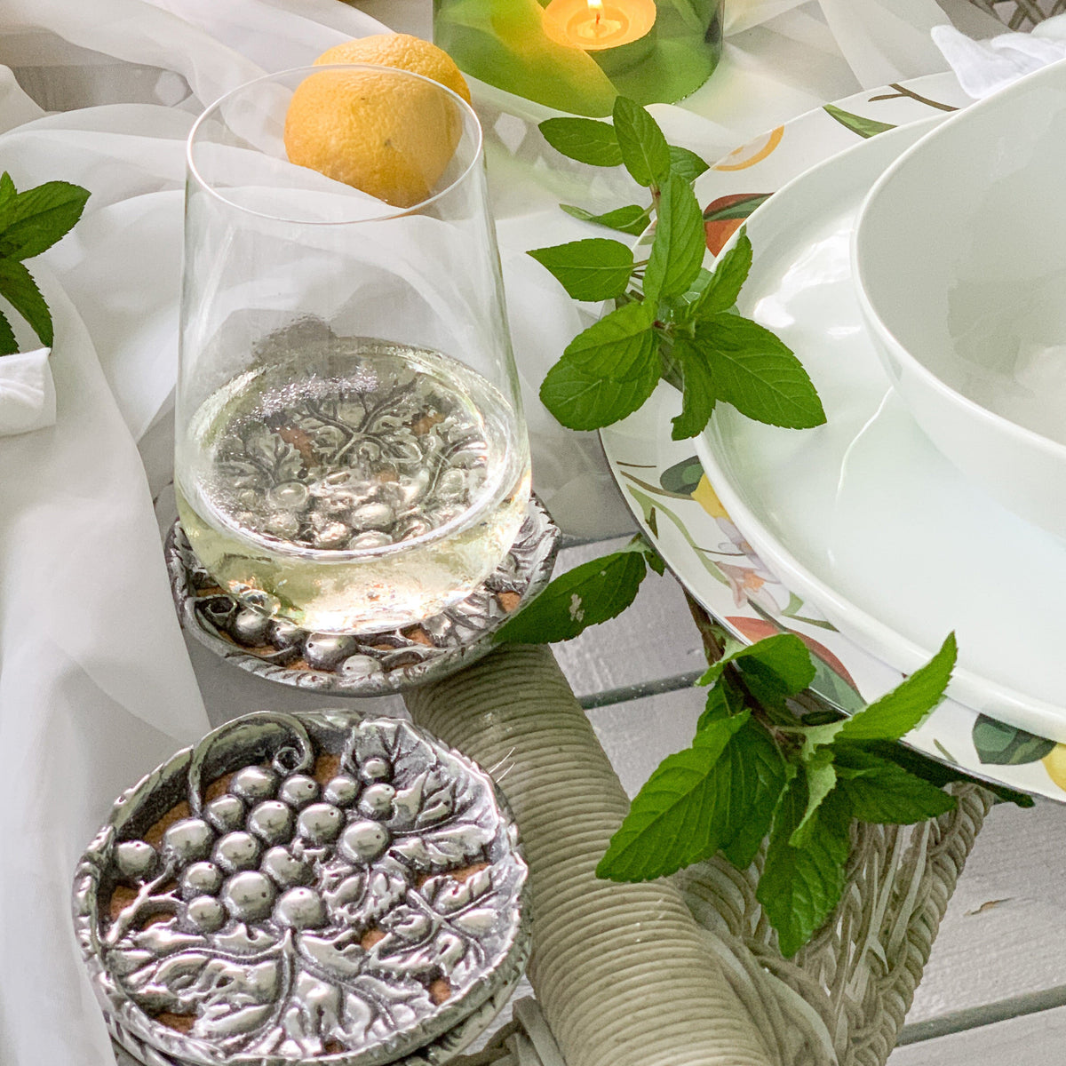 Arthur Court Grape Grape Drink Coaster Set of 4