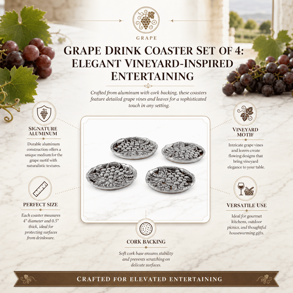 Arthur Court Grape Grape Drink Coaster Set of 4