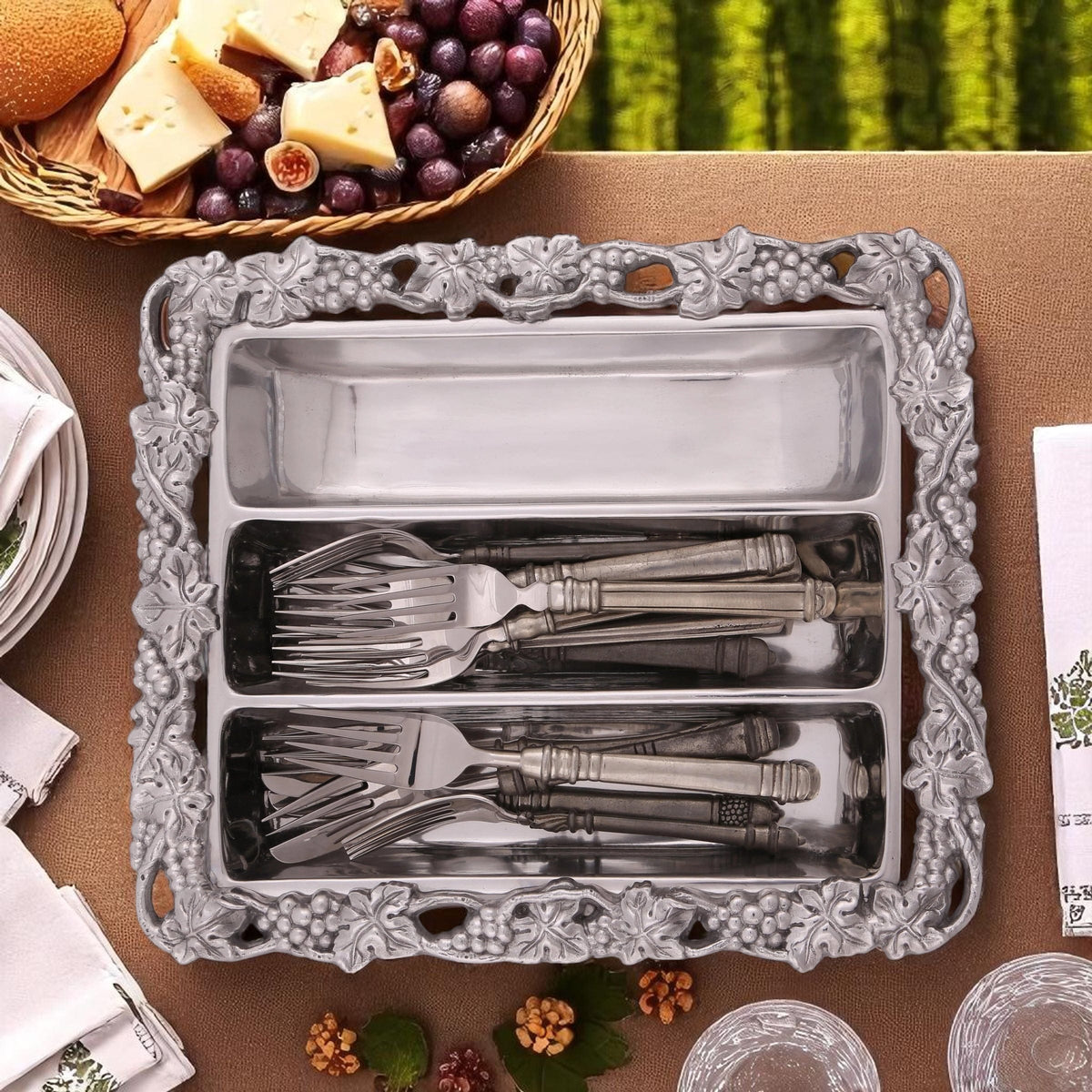 Arthur Court Grape Grape Flatware Caddy