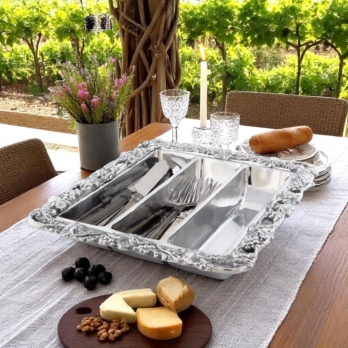 Arthur Court Grape Grape Flatware Caddy