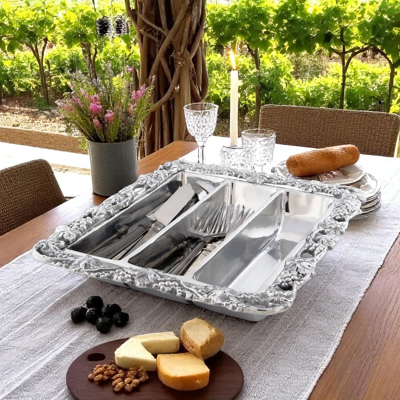 Arthur Court Grape Grape Flatware Caddy