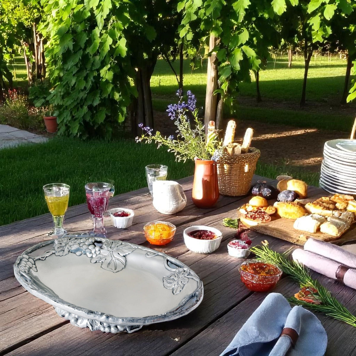 Arthur Court Grape Grape Footed Side Dish