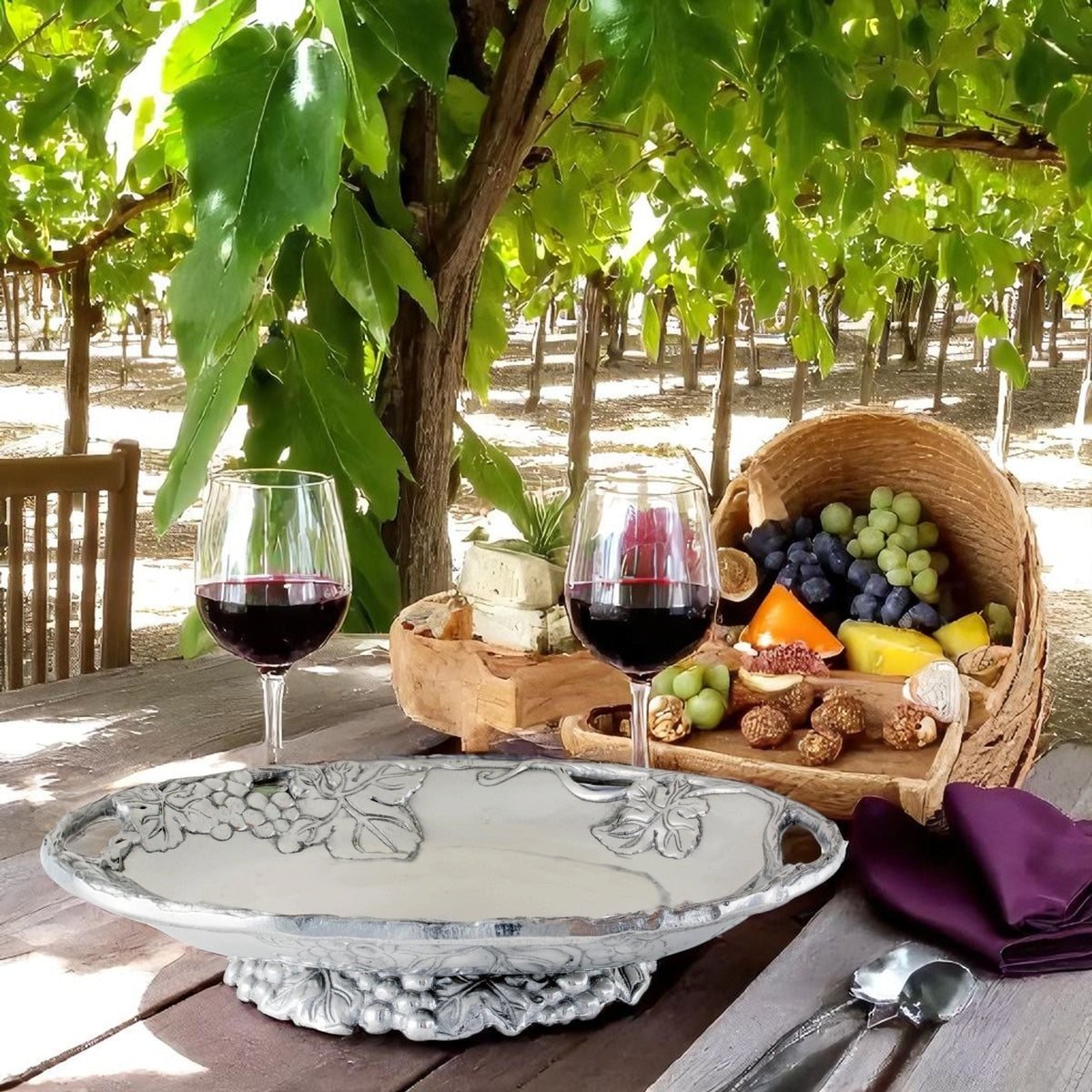 Arthur Court Grape Grape Footed Side Dish