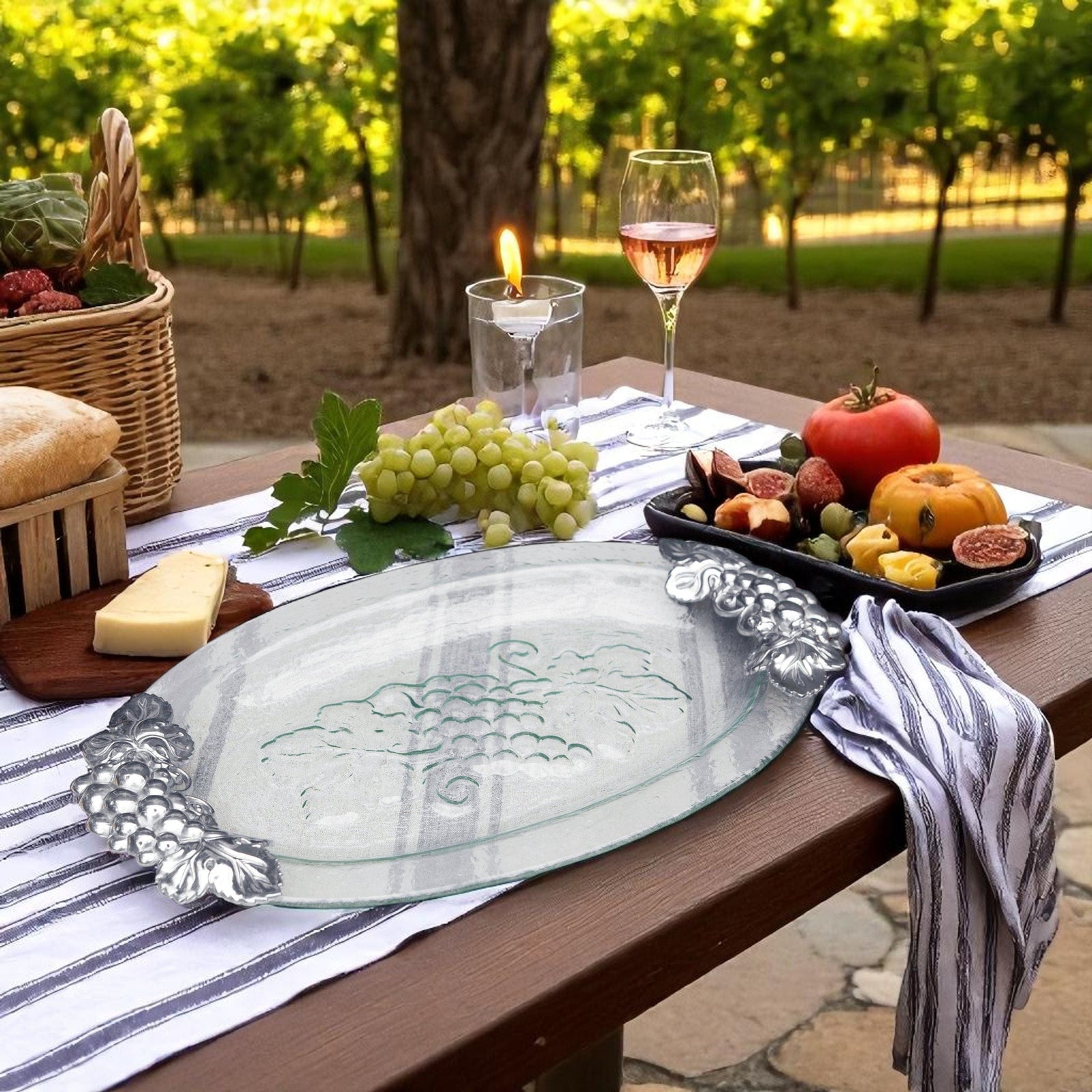 Arthur Court Grape Grape Glass Platter