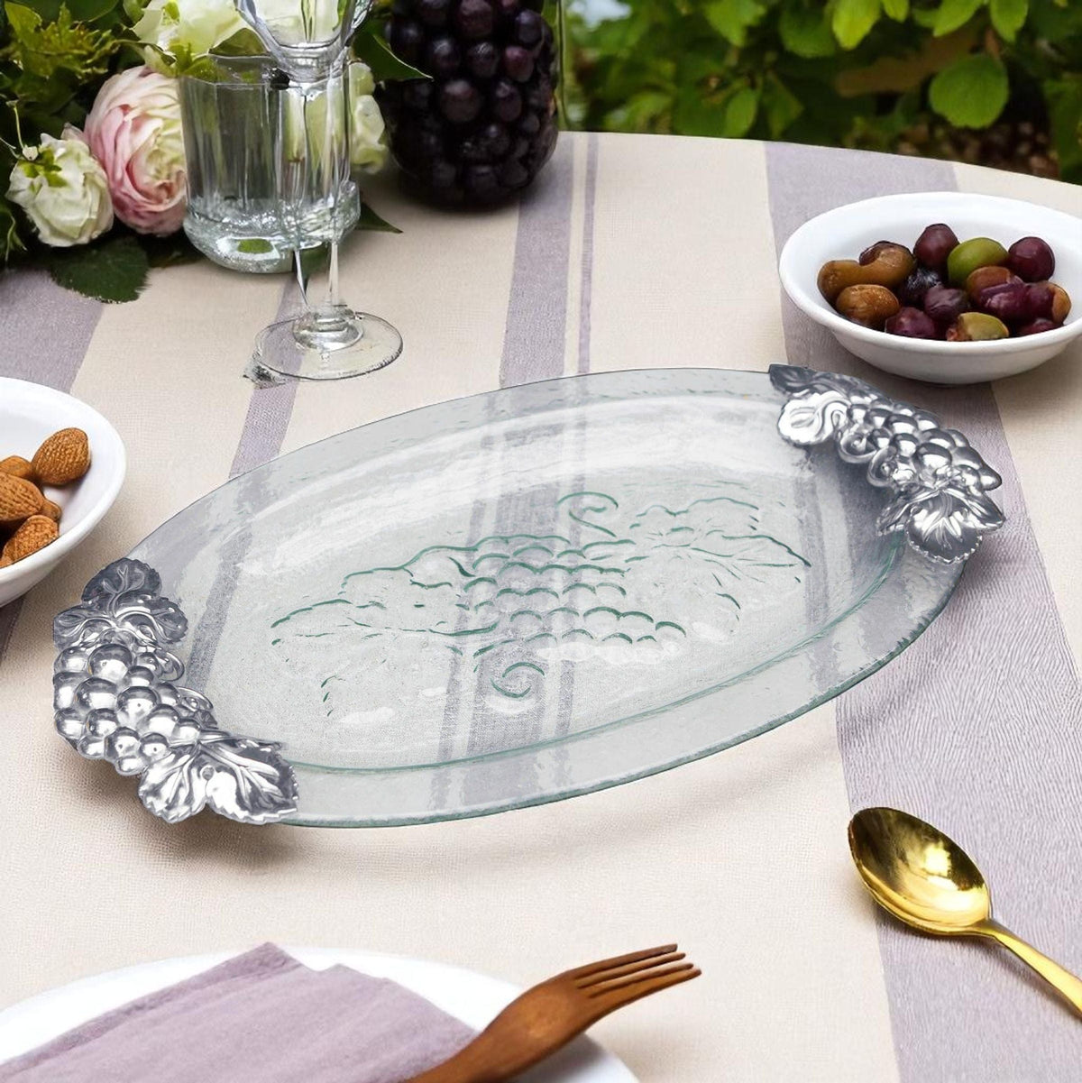Arthur Court Grape Grape Glass Platter