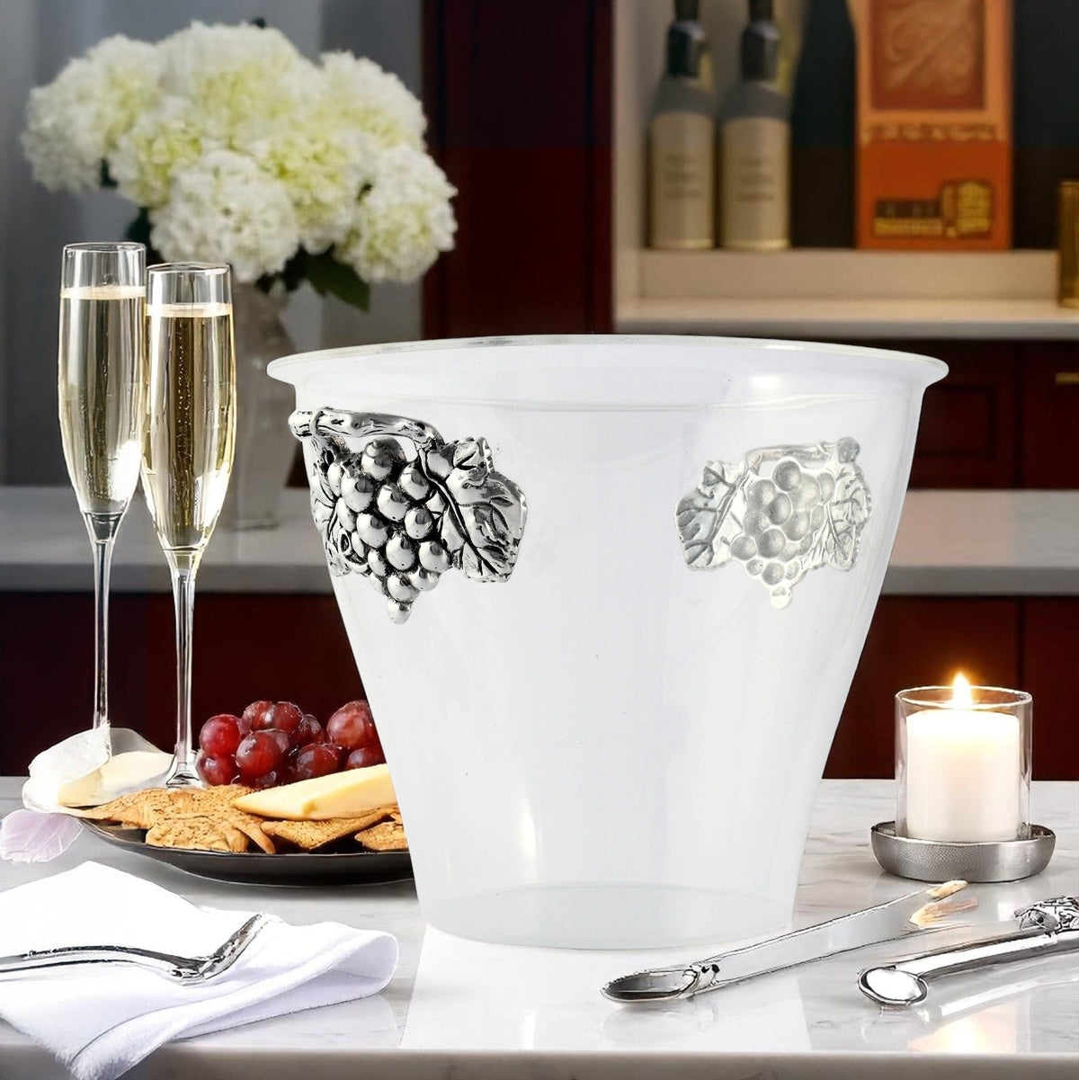 Arthur Court Grape Grape Handle Acrylic Ice Bucket