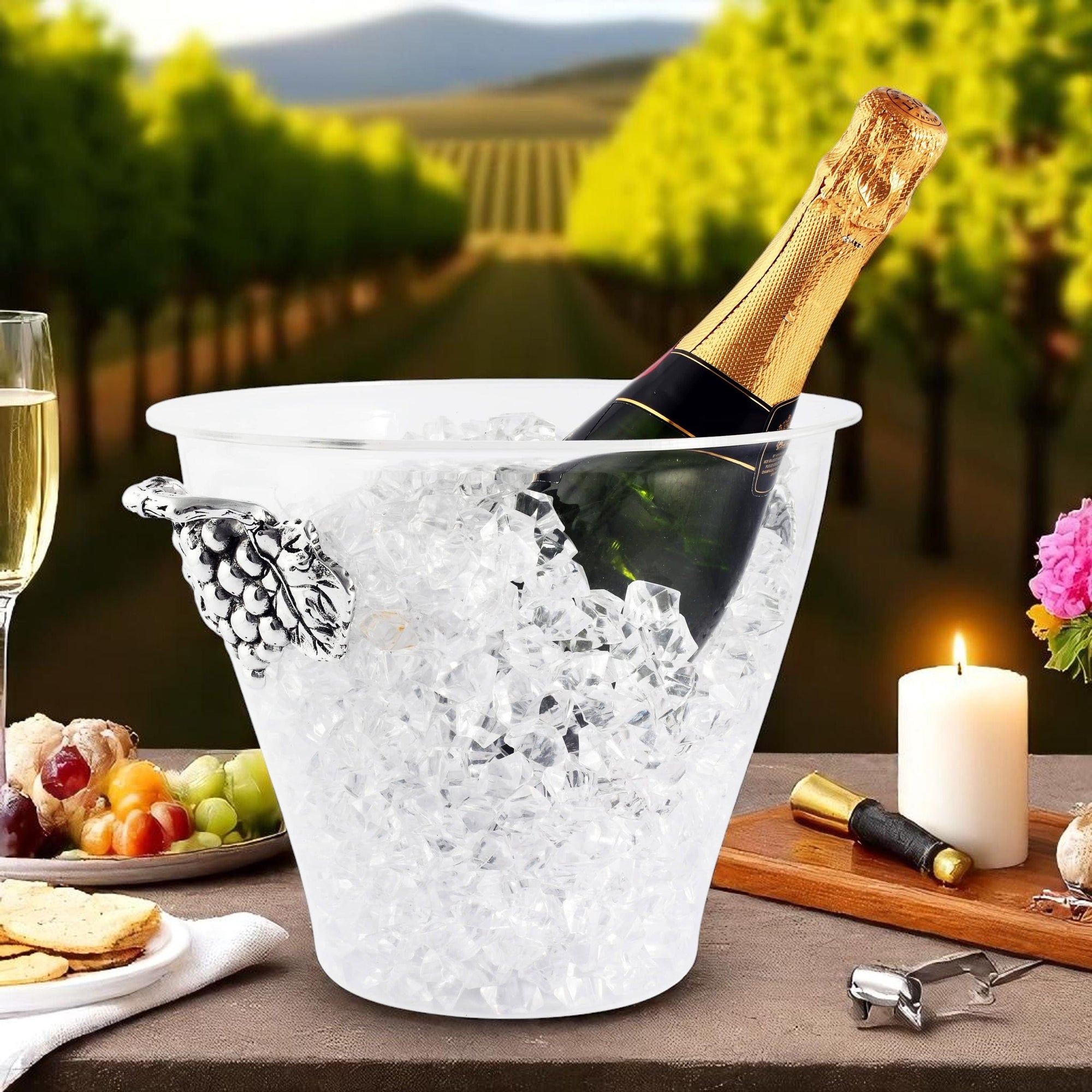 Arthur Court Grape Grape Handle Acrylic Ice Bucket