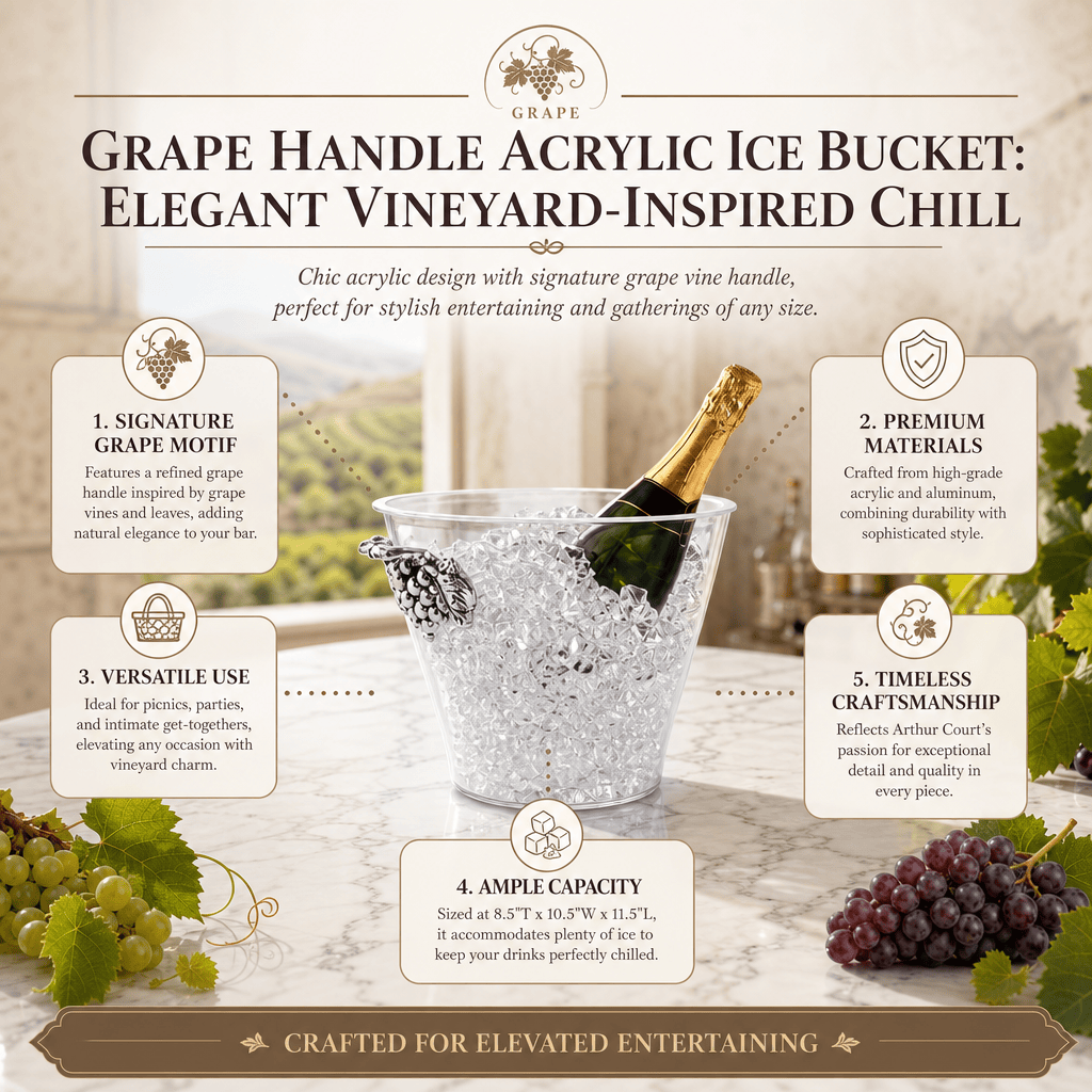 Arthur Court Grape Grape Handle Acrylic Ice Bucket