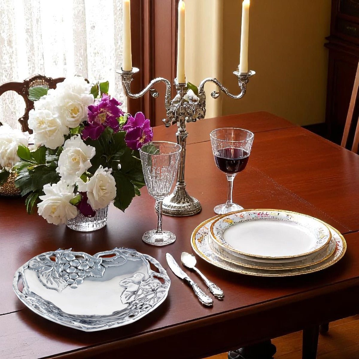 Arthur Court Grape Grape Heart Coupe Tray