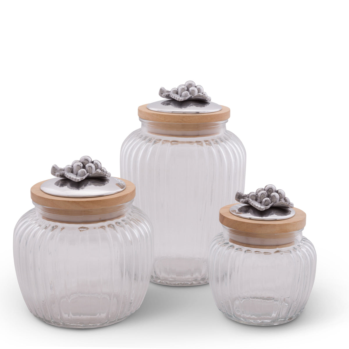 Arthur Court Grape Grape Knob Glass Canisters