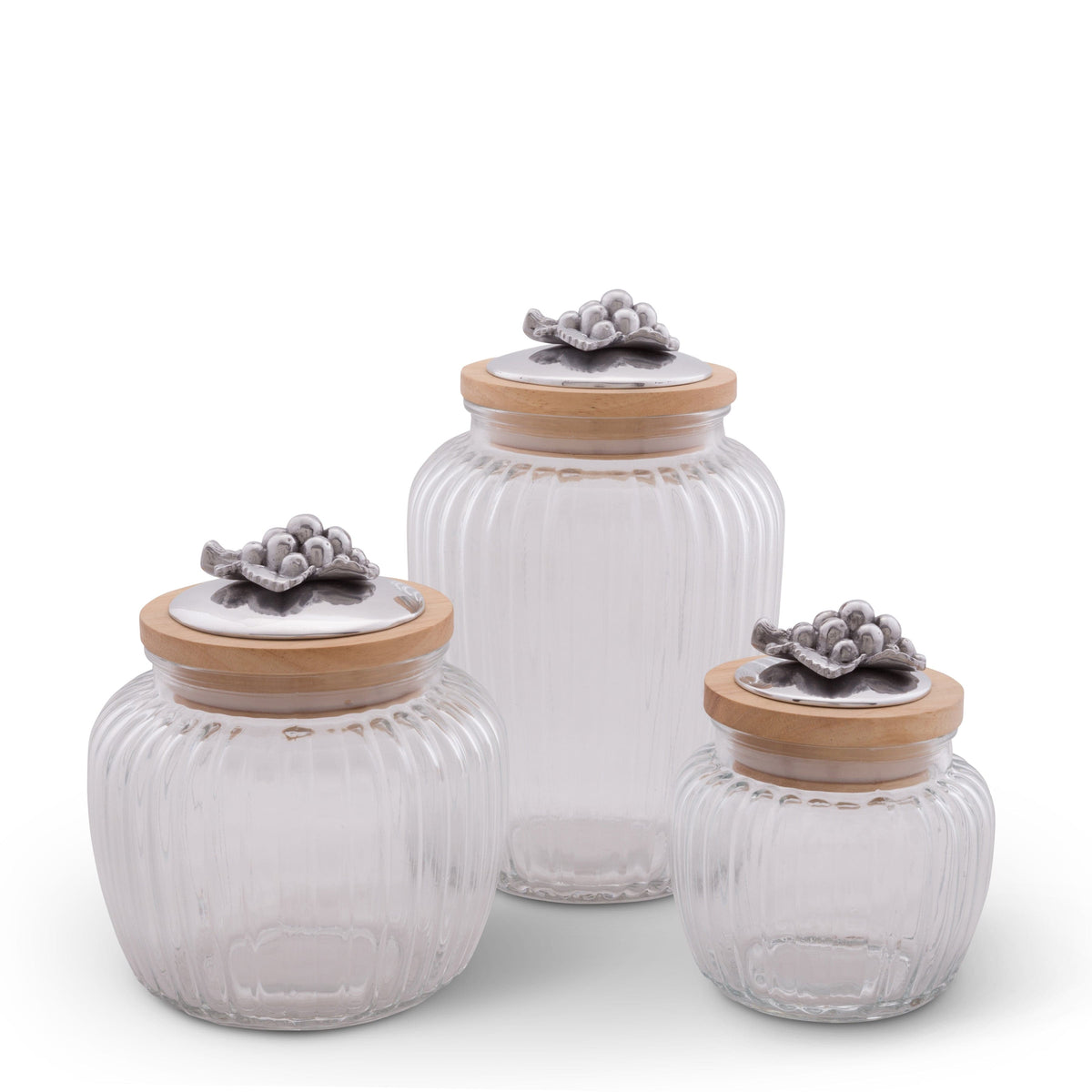 Arthur Court Grape Grape Knob Glass Canisters