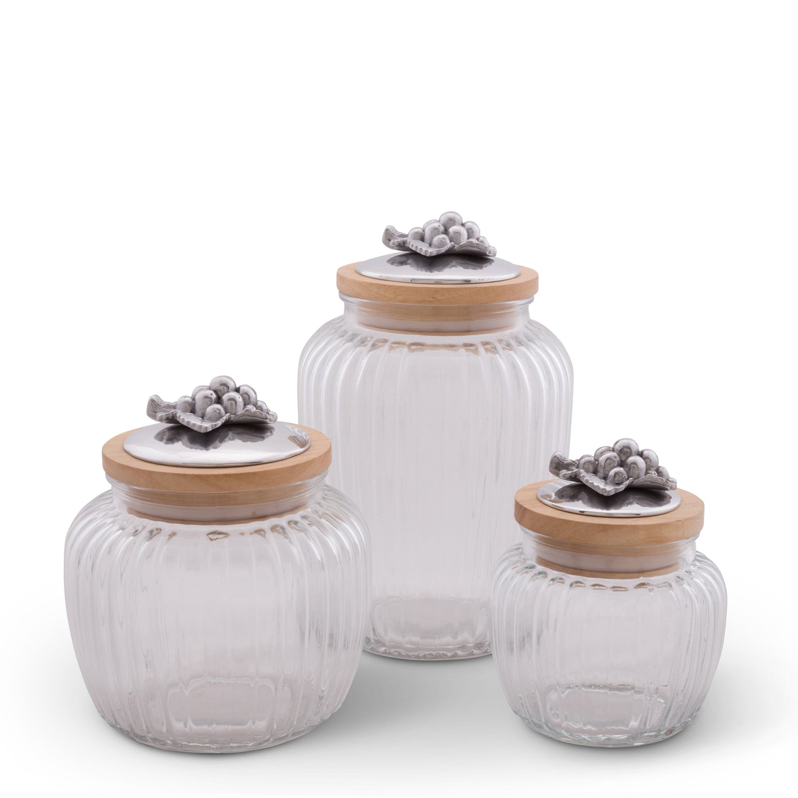 Arthur Court Grape Grape Knob Glass Canisters