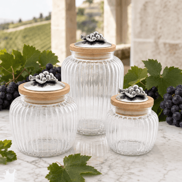 Grape Knob Glass Canisters
