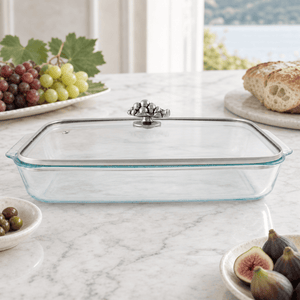 Arthur Court Grape Grape Lid with Pyrex 3 quart Baking Dish