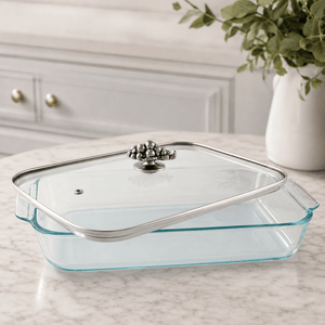 Arthur Court Grape Grape Lid with Pyrex 3 quart Baking Dish