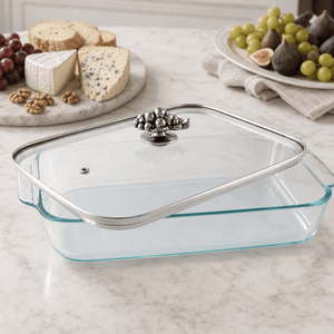 Arthur Court Grape Grape Lid with Pyrex 3 quart Baking Dish