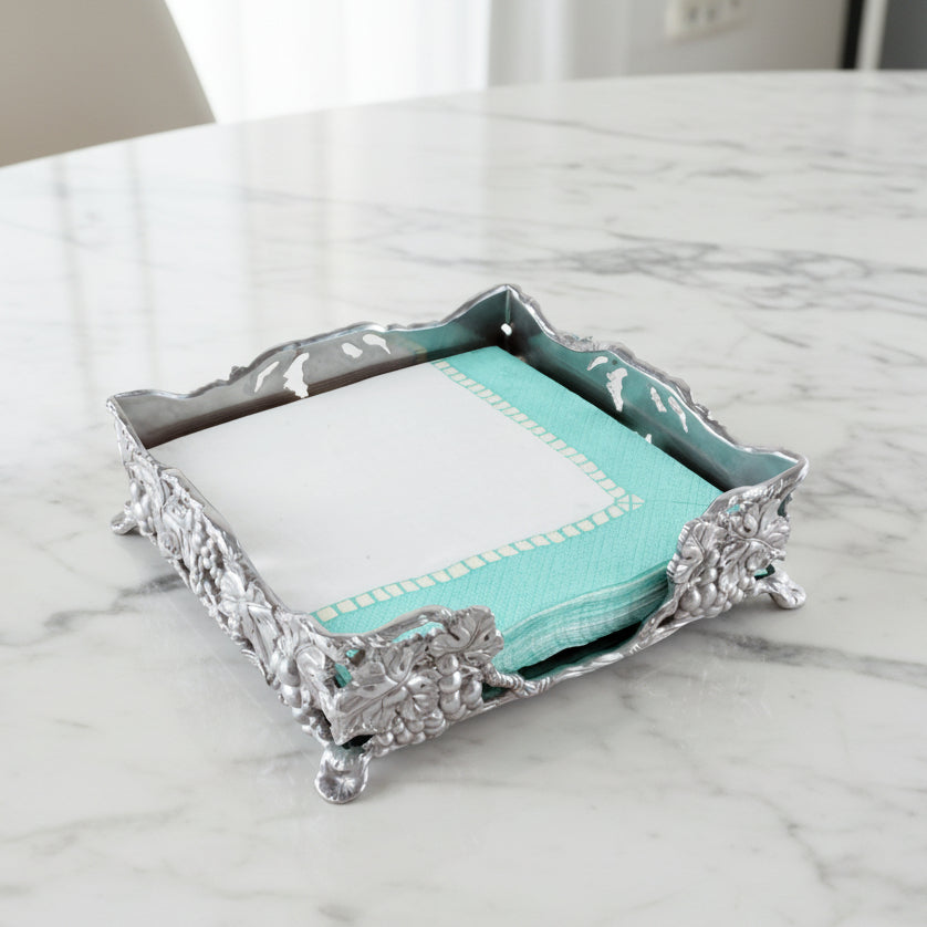 Arthur Court Grape Grape Luncheon Napkin Box