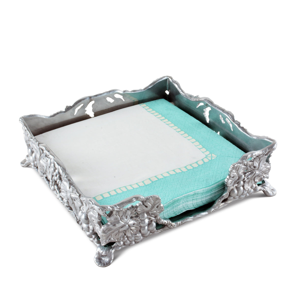 Arthur Court Grape Grape Luncheon Napkin Box