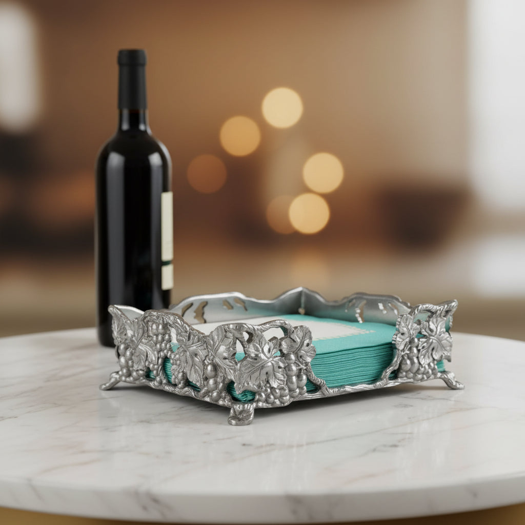 Arthur Court Grape Grape Luncheon Napkin Box