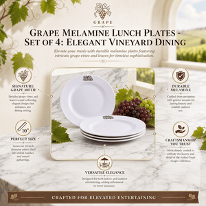 Arthur Court Grape Grape Melamine Lunch Plates - Set of 4