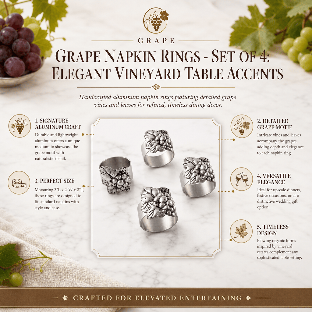 Arthur Court Grape Grape Napkin Rings - set of 4