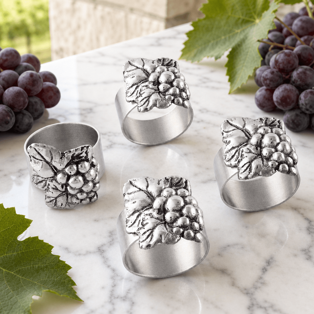 Arthur Court Grape Grape Napkin Rings - set of 4