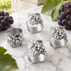 Arthur Court Grape Grape Napkin Rings - set of 4
