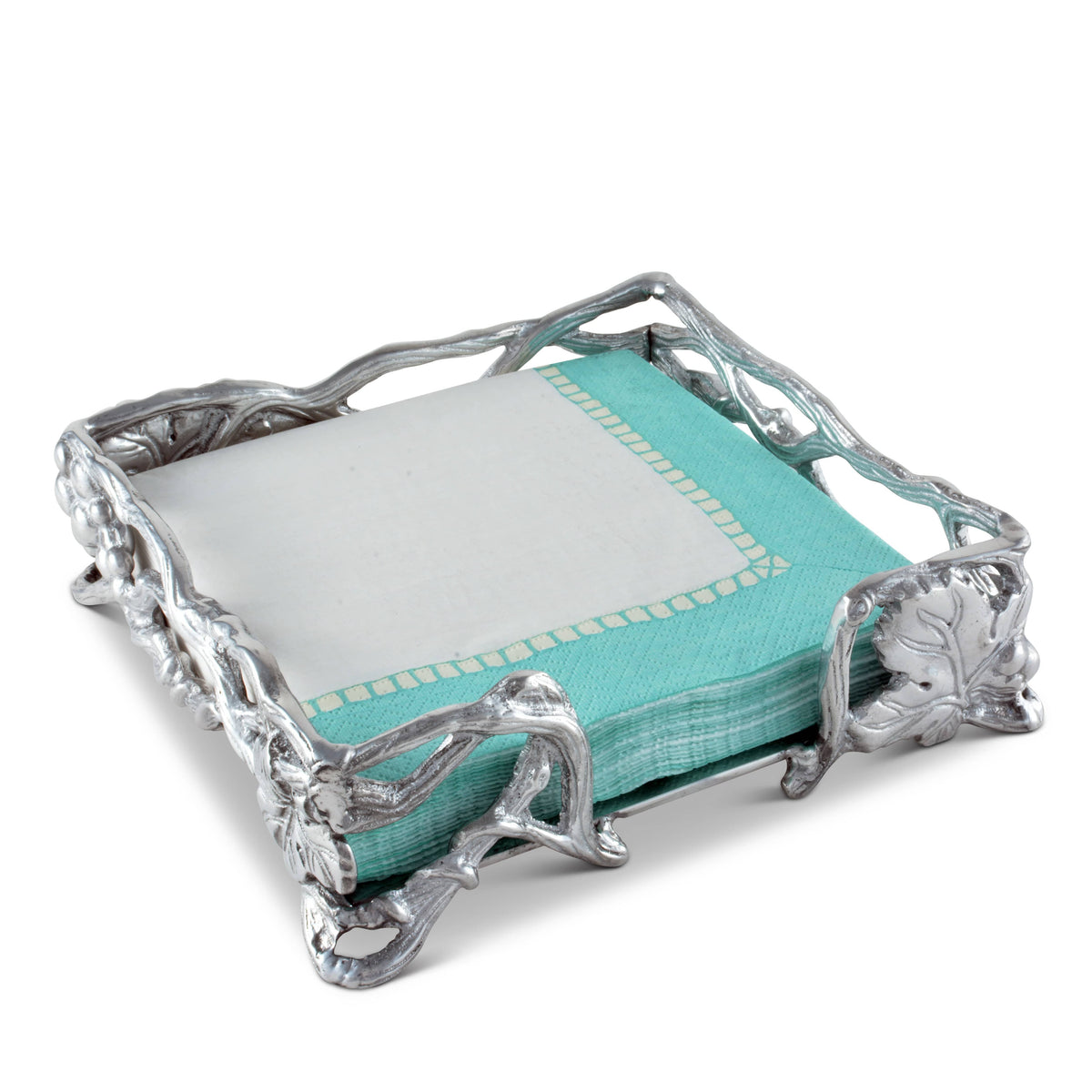 Arthur Court Grape Grape Open Vine Napkin Box