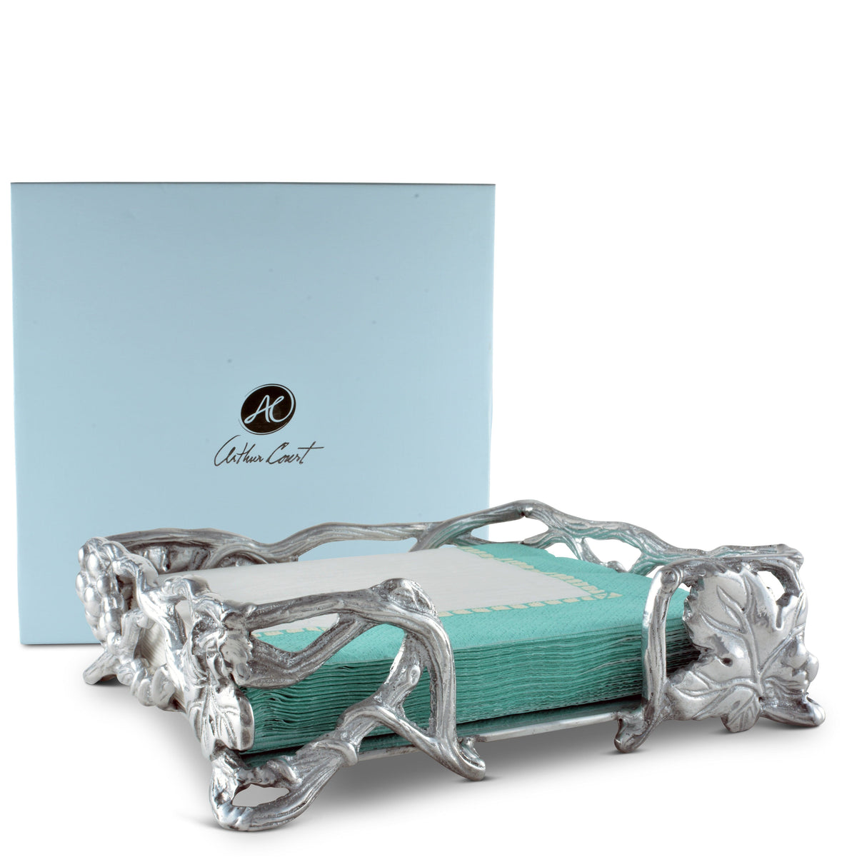 Arthur Court Grape Grape Open Vine Napkin Box