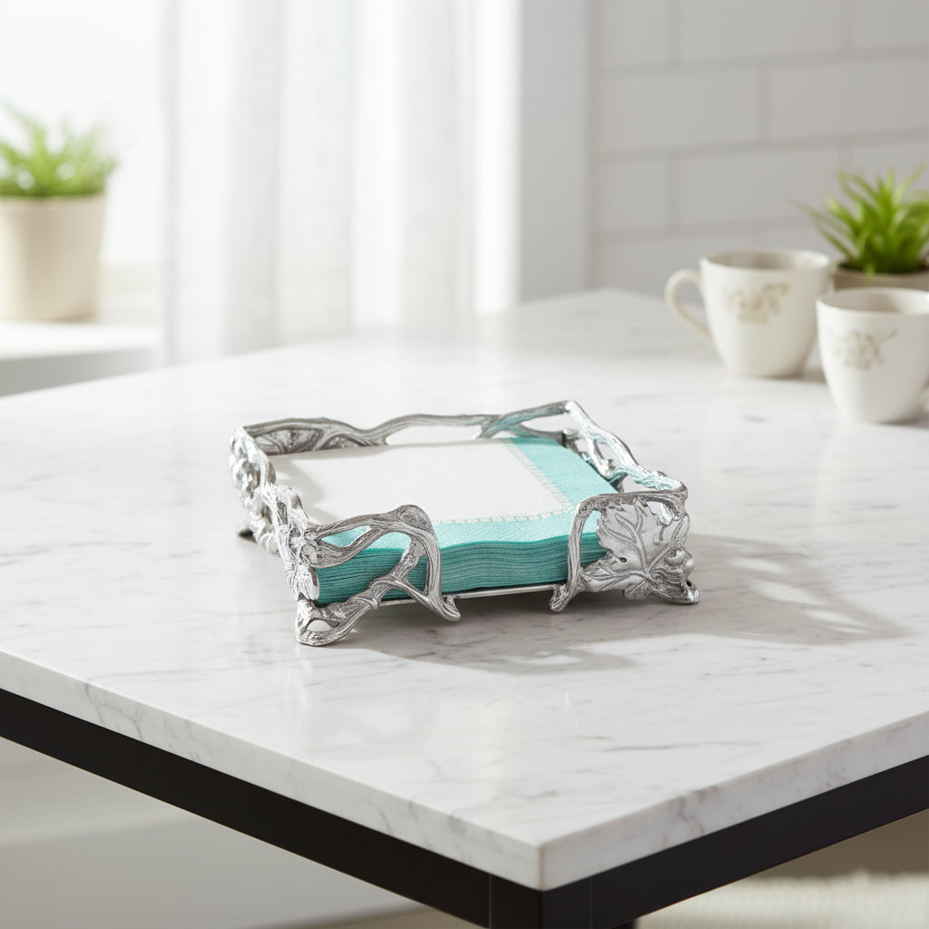 Arthur Court Grape Grape Open Vine Napkin Box