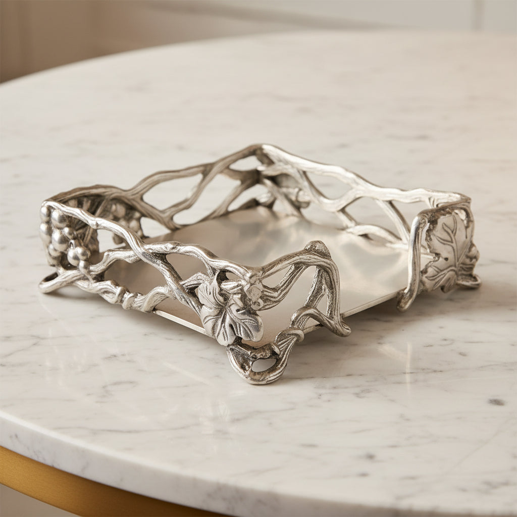 Arthur Court Grape Grape Open Vine Napkin Box