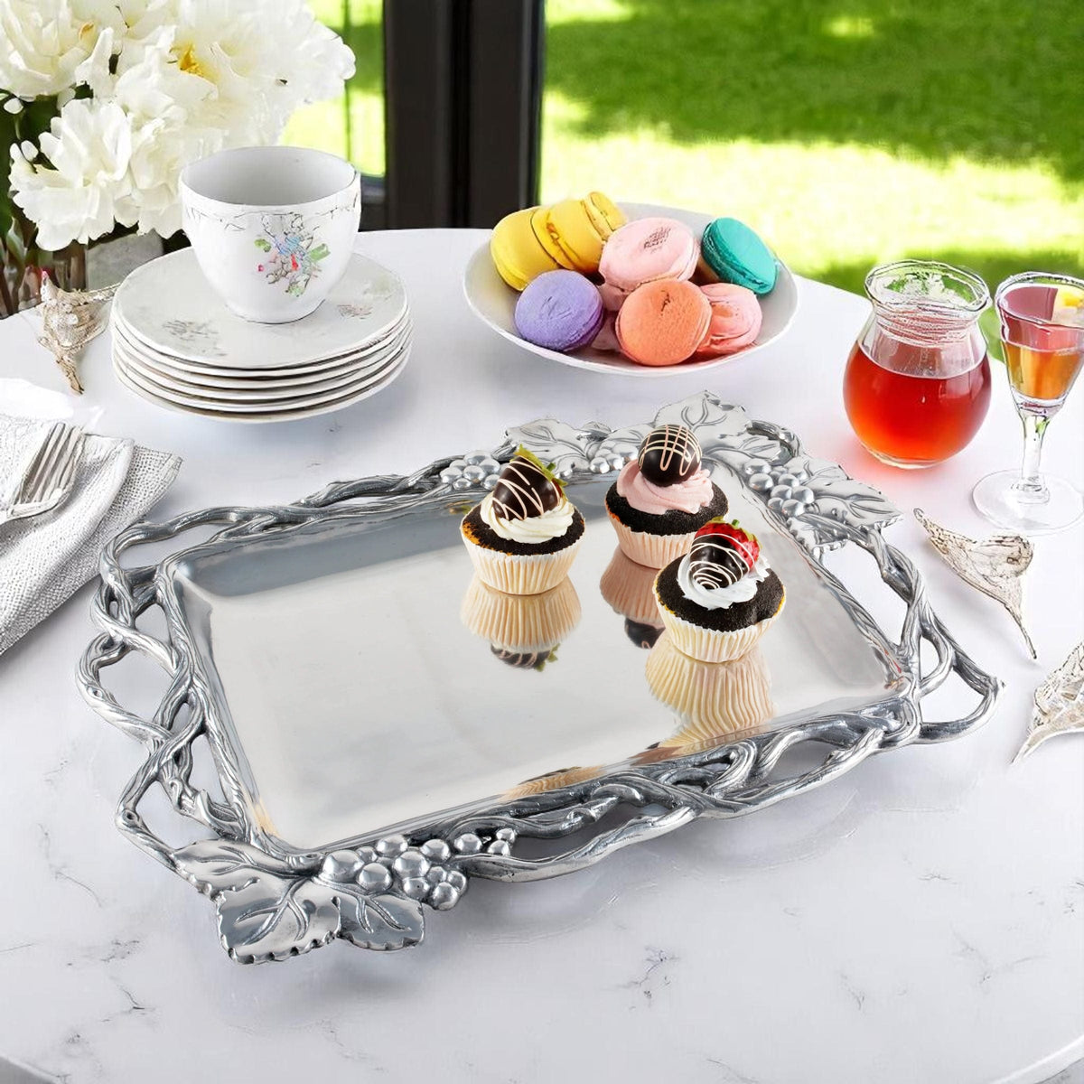 Arthur Court Grape Grape Open Vine Rectangle Tray